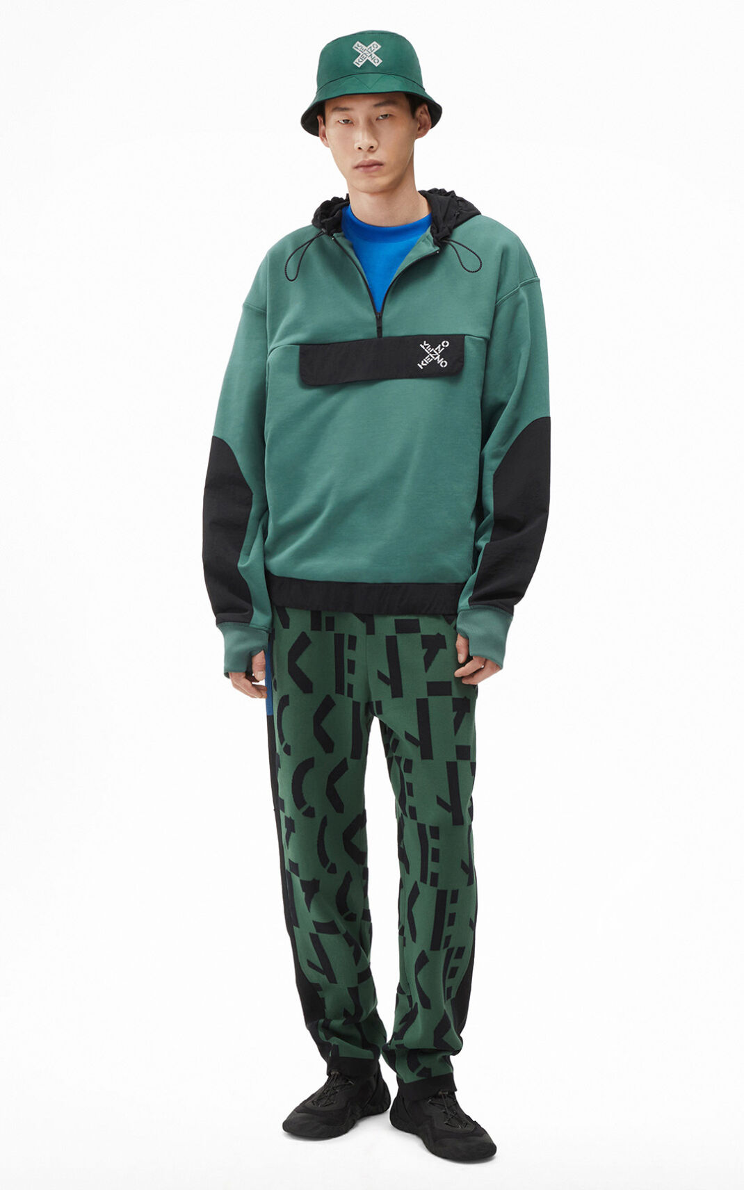 Kenzo Sport oversize スウェット メンズ 暗緑 - IXFYET531